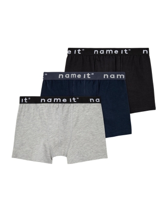 Name It Ondergoed NKMBOXER 3P NOOS 13208836 Black Blue Grey