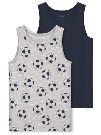 Name It Ondergoed NKMTANK TOP 2P MELANGE FOOTBALL NOO 13208837 Grey Melange