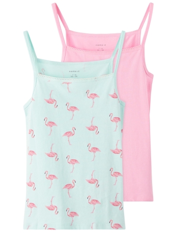 Name It Ondergoed NKFSTRAP TOP 2P GLACIER FLAMINGO NO 13202700 glacier