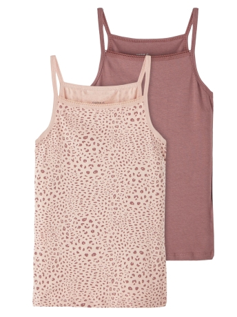 Name It Ondergoed NKFSTRAP TOP 2P ROSE TAUPE LEO NOOS 13208834 Rose Taupe