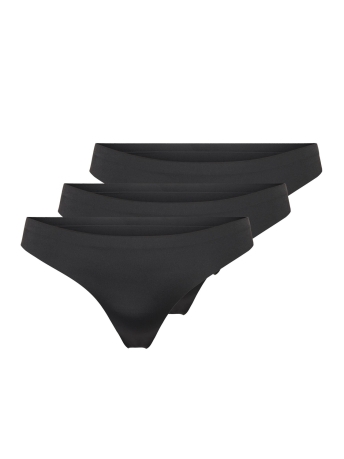 Only Ondergoed ONLTRACY BONDED THONG NOOS 3-PK 15211630 Black/BLACK+BLACK