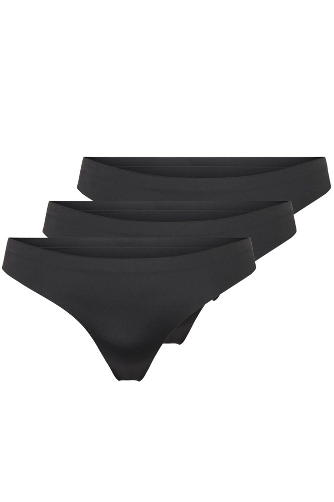 ONLTRACY BONDED THONG NOOS 3-PK 15211630 Black/BLACK+BLACK