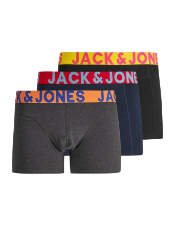 Jack & Jones Junior Ondergoed JACCRAZY SOLID TRUNKS 3 PACK NOOS J 12223124 Black