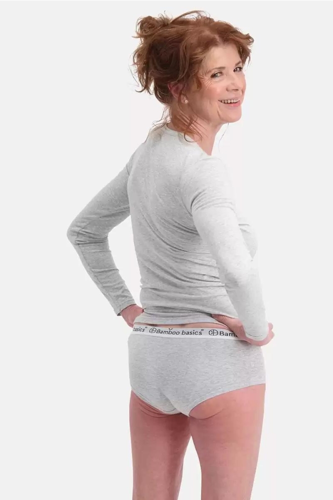 Bamboo basics grijze dames ondergoed | Model achteraanzicht