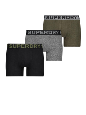 Superdry Ondergoed BOXER TRIPLE PACK M3110452A ASPHALT GRIT WINTER KHAKI