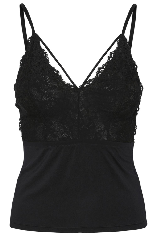 Pieces zwarte dames top | Vooraanzicht
