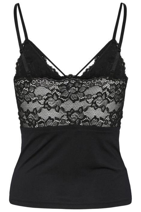 Pieces zwarte dames top | Achteraanzicht
