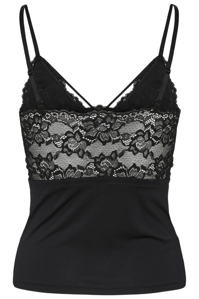 Pieces zwarte dames top | Achteraanzicht
