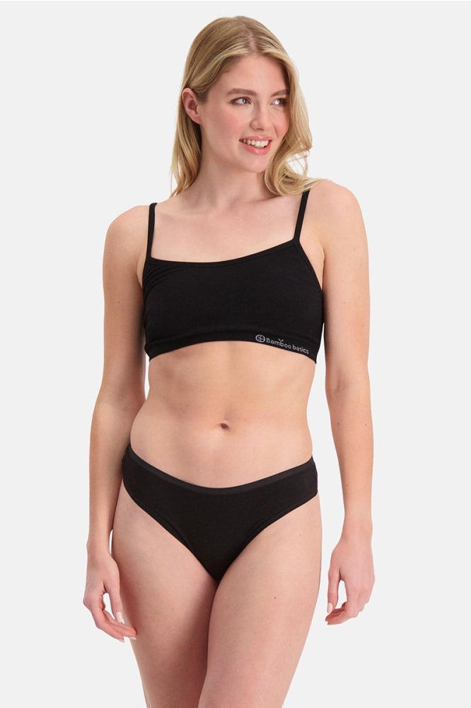 Bamboo basics zwarte dames ondergoed | Model vooraanzicht
