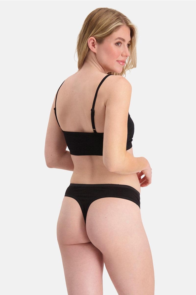 Bamboo basics zwarte dames ondergoed | Model achteraanzicht