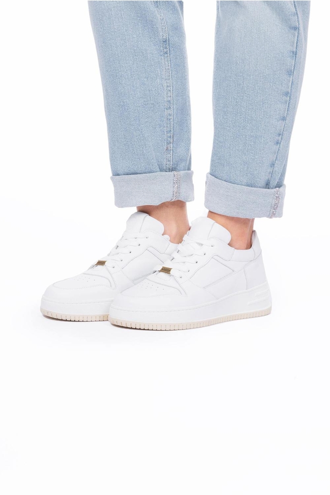 LEREN SNEAKER WIT