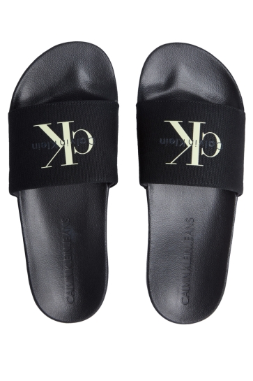 Calvin Klein Schoen SLIDE MONOLOGO CV YM0YM01367 01M BLACK/WHITE JADE