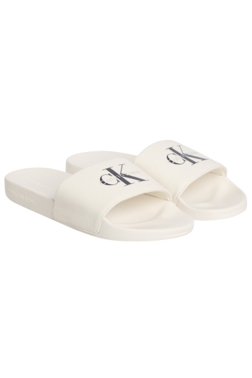 Calvin Klein Schoen SLIDE MONOLOGO CV YM0YM01367 YBJ CREAMY WHITE/B WHITE