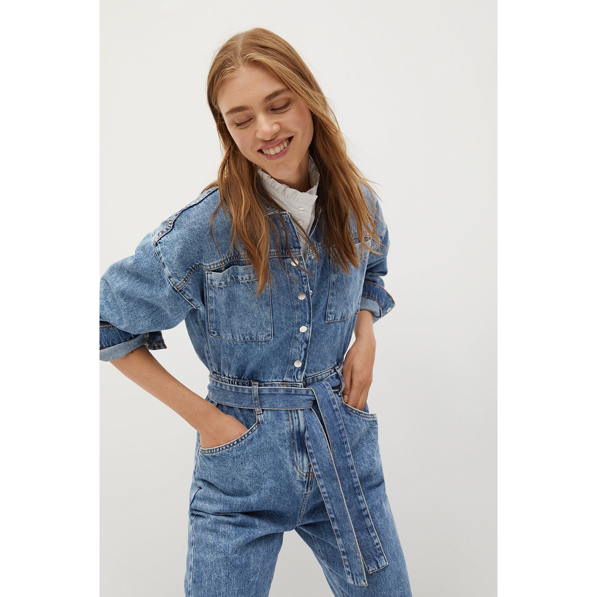 denim jumpsuit 77074423 mango jumpsuit tejano medio