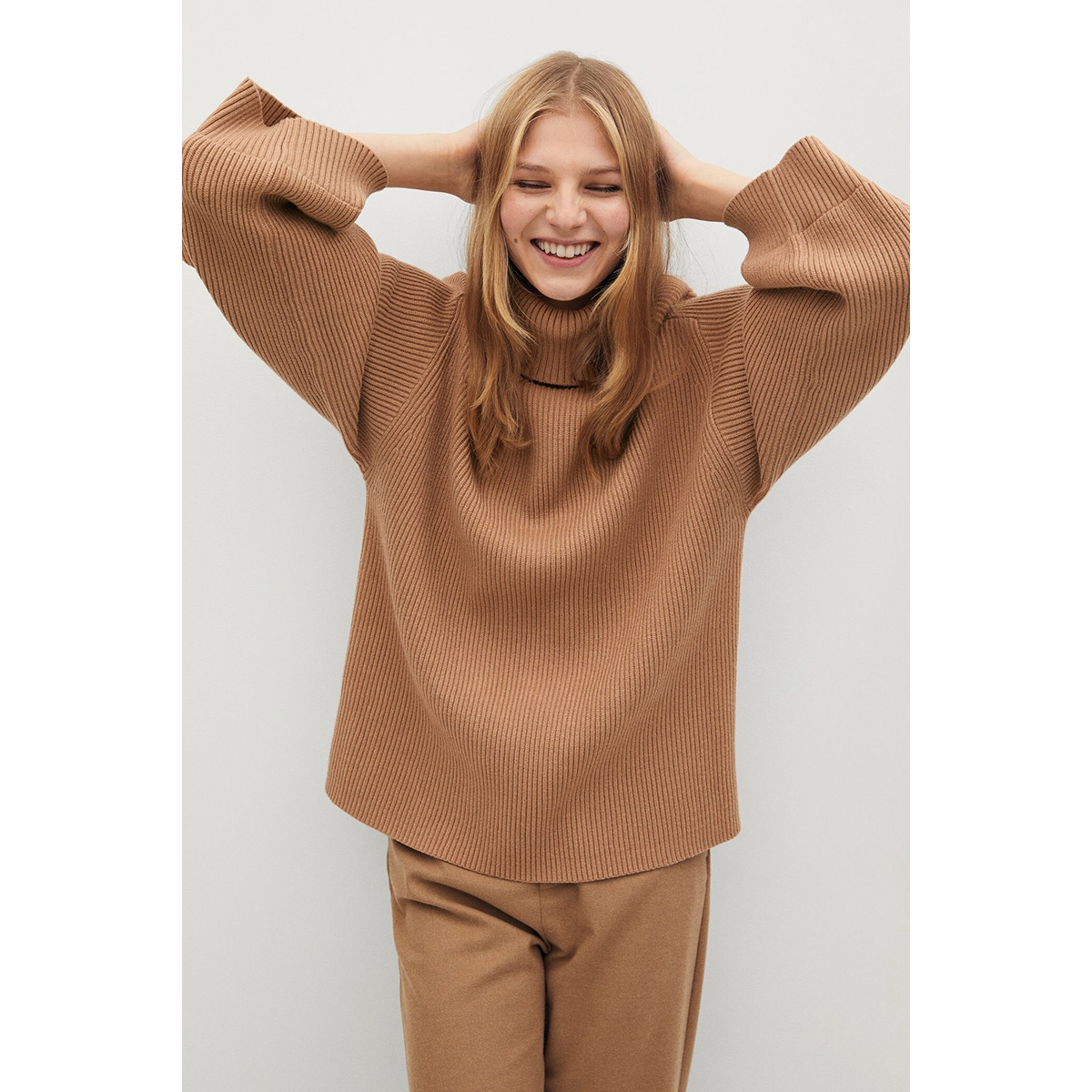 geribde coltrui 77007648 mango trui 09 Mango trui camel | wehkamp