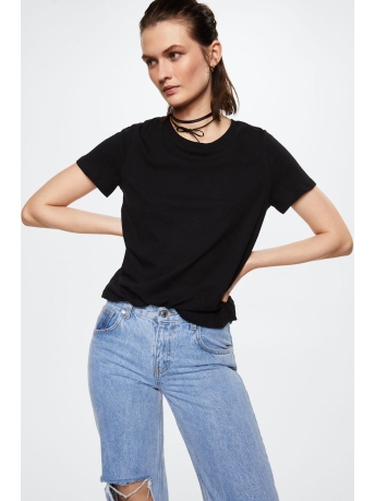 Mango T-shirt T SHIRT VAN KATOEN EN LINNEN 37050480 99