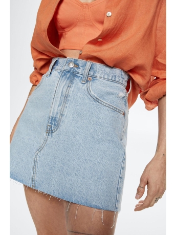 Mango Rok DENIM MINIROK MET GERAFELDE ZOOM 37030034 TC