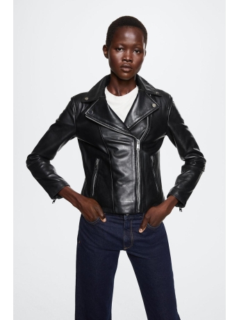 Mango Jas LEREN BIKERJACK 47009604 99