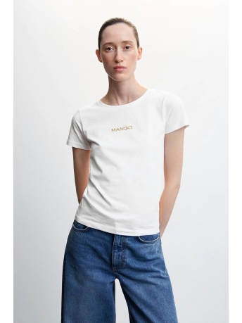 Mango T-shirt KATOENEN T SHIRT MET LOGO 47001275 01