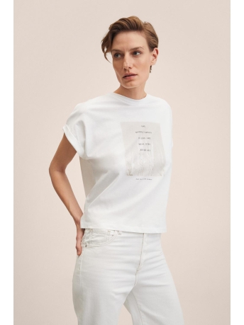 Mango T-shirt KATOENEN BLOUSE MET PRINT 47177122 02