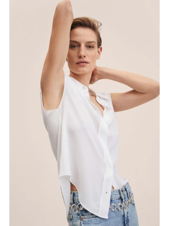 Mango Blouse GETEXTUREERD MOUWLOOS T SHIRT 47137120 02