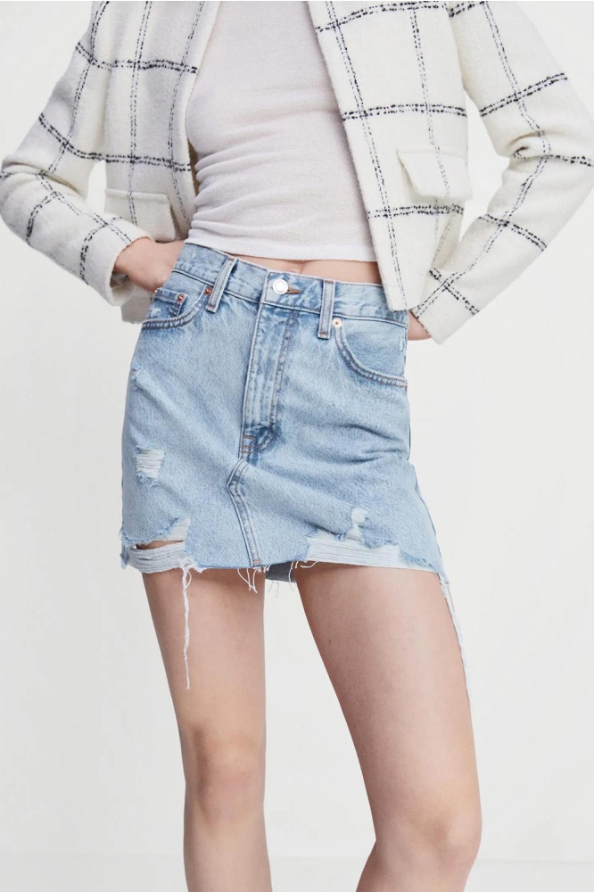 DENIM MINIROK MET GERAFELDE ZOOM 47047120 TC