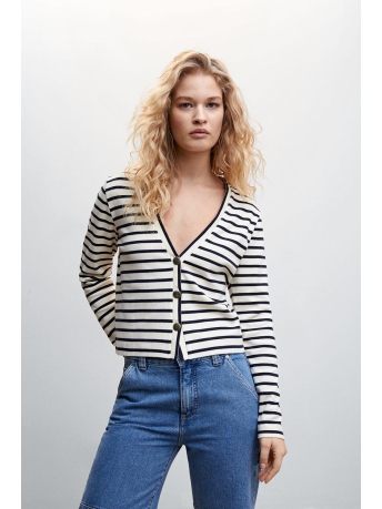 Mango Vest GESTREEPT VEST MET KNOPEN 47077837 05