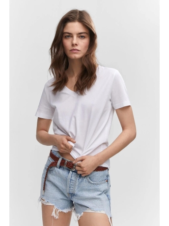 Mango T-shirt KATOENEN T SHIRT MET V HALS 57082001 01