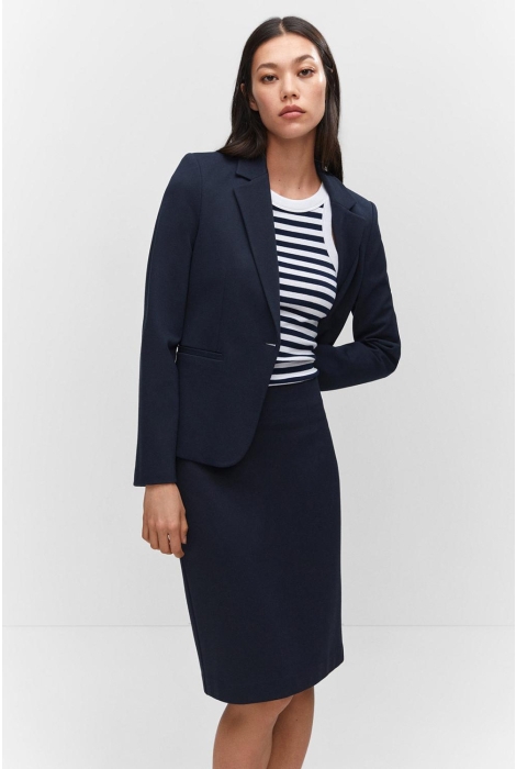 getailleerde in romeinse steek gebreide blazer 57042883 mango blazer 69
