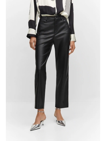 Mango Broek RECHTE BROEK MET LEEREFFECT 57024408 99