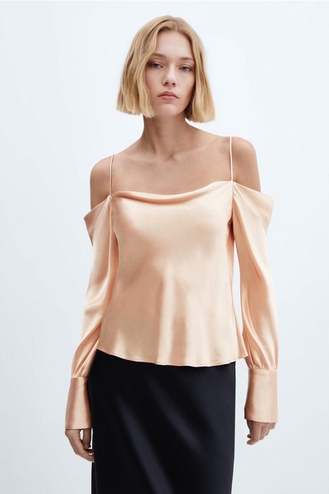 SATIJNEN BLOUSE MET GEDRAPEERDE HALS 57013823 05