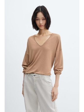 Mango T-shirt T SHIRT MET LANGE MOUWEN EN V HALS 57025956 35