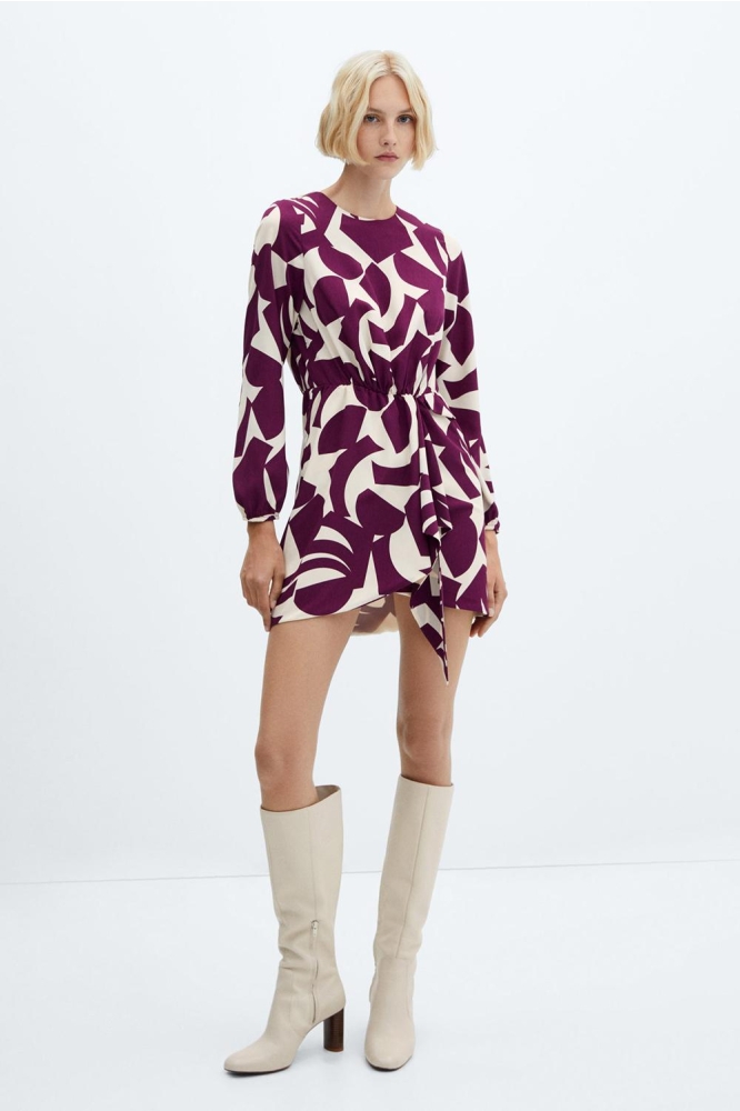 jurk met print en strik 57015982 mango jurk 78