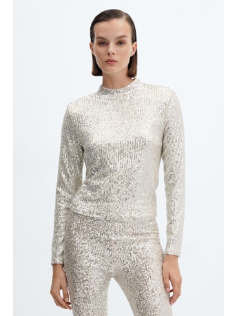 Mango T-shirt PAILLETTEN T SHIRT MET COL 57029101 04