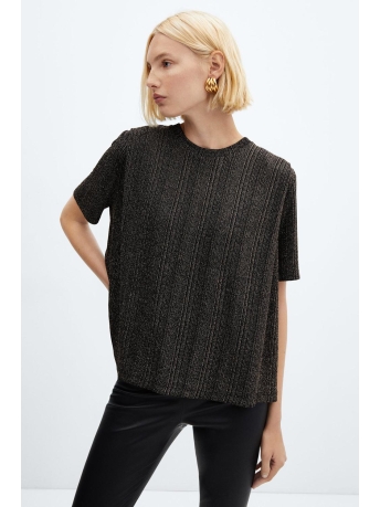 Mango T-shirt GEBREID LUREX T SHIRT 57009119 OR