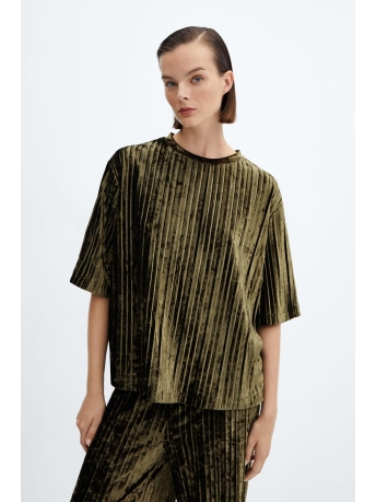 Mango T-shirt GEPLOOID FLUWELEN T SHIRT 57009102 43