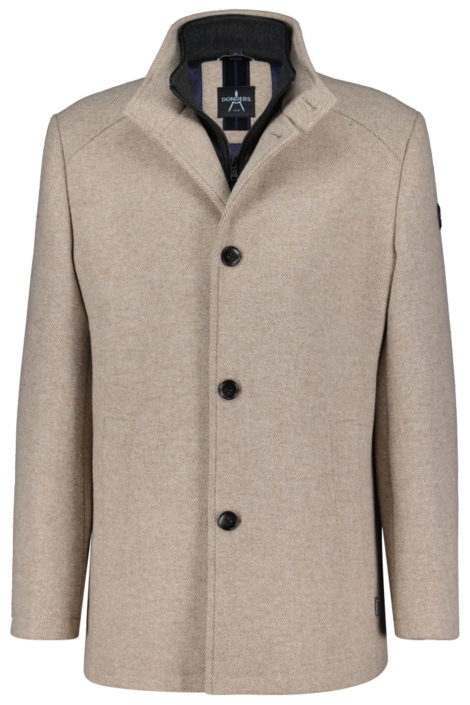 Donders beige heren jas | Vooraanzicht