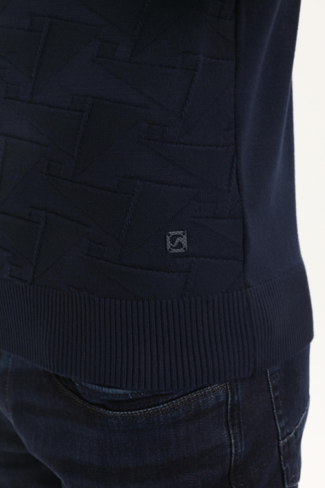 Gabbiano blauwe heren polo | Close up