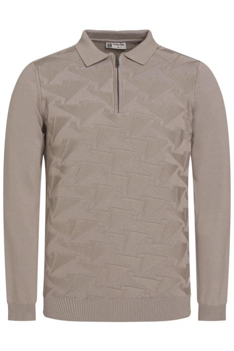Gabbiano taupe heren polo | Vooraanzicht
