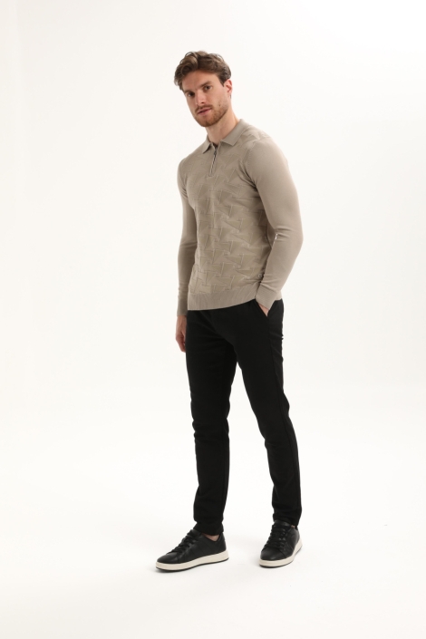 Gabbiano taupe heren polo | Model