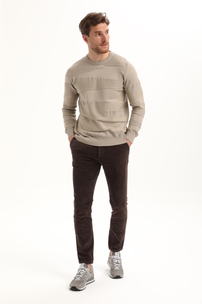 Gabbiano taupe heren trui | Model