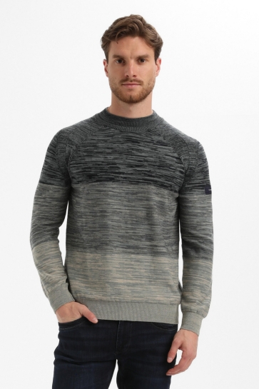 Gabbiano Trui GEMELEERDE TRUI MET HIGHNECKKRAAG 615765 Teal Blue