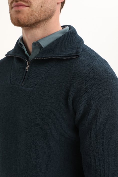 Gabbiano blauwe heren trui | Close up