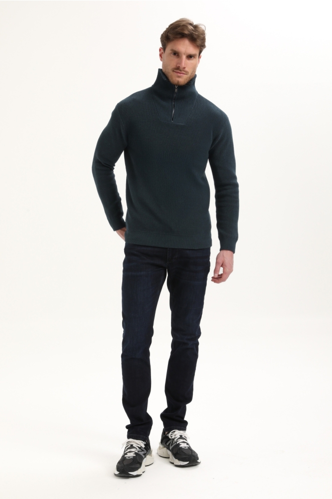 Gabbiano blauwe heren trui | Model