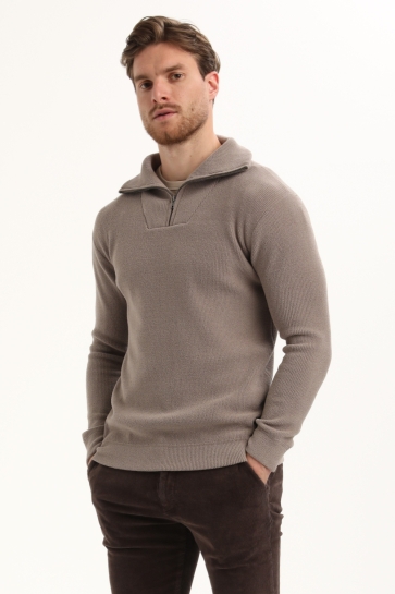 Gabbiano STIJLVOLLE HALFZIP CHENILLE TRUI 615767 TAUPE