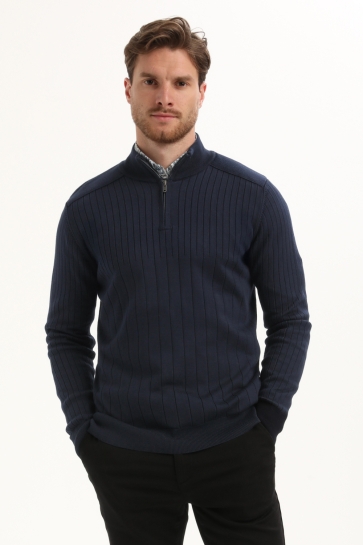 Gabbiano Trui HALFZIP TRUI MET STREEPSTRUCTUUR 615768 301 navy