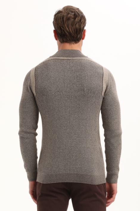 Gabbiano taupe dames trui | Model achteraanzicht