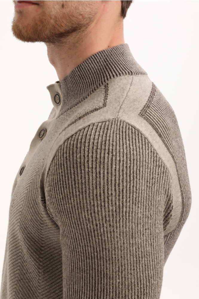 Gabbiano taupe dames trui | Close up