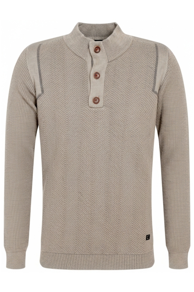 Gabbiano taupe heren trui | Vooraanzicht