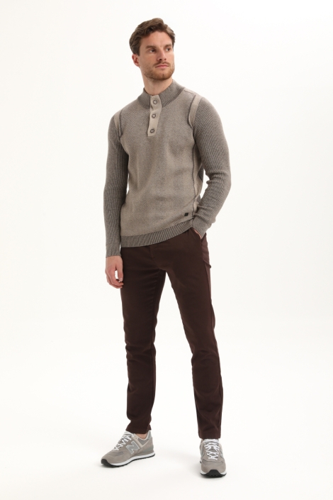 Gabbiano taupe heren trui | Model